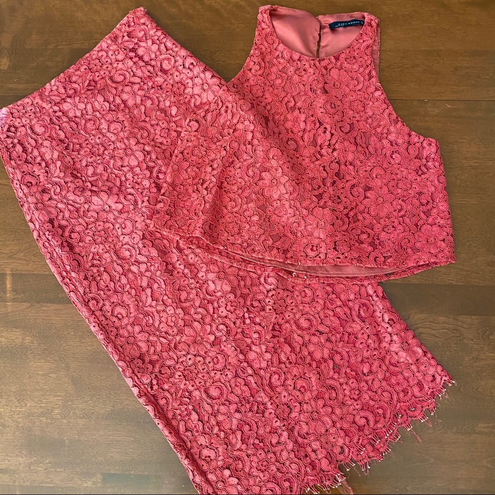 Zara Crochet matching top and skirt set tank top